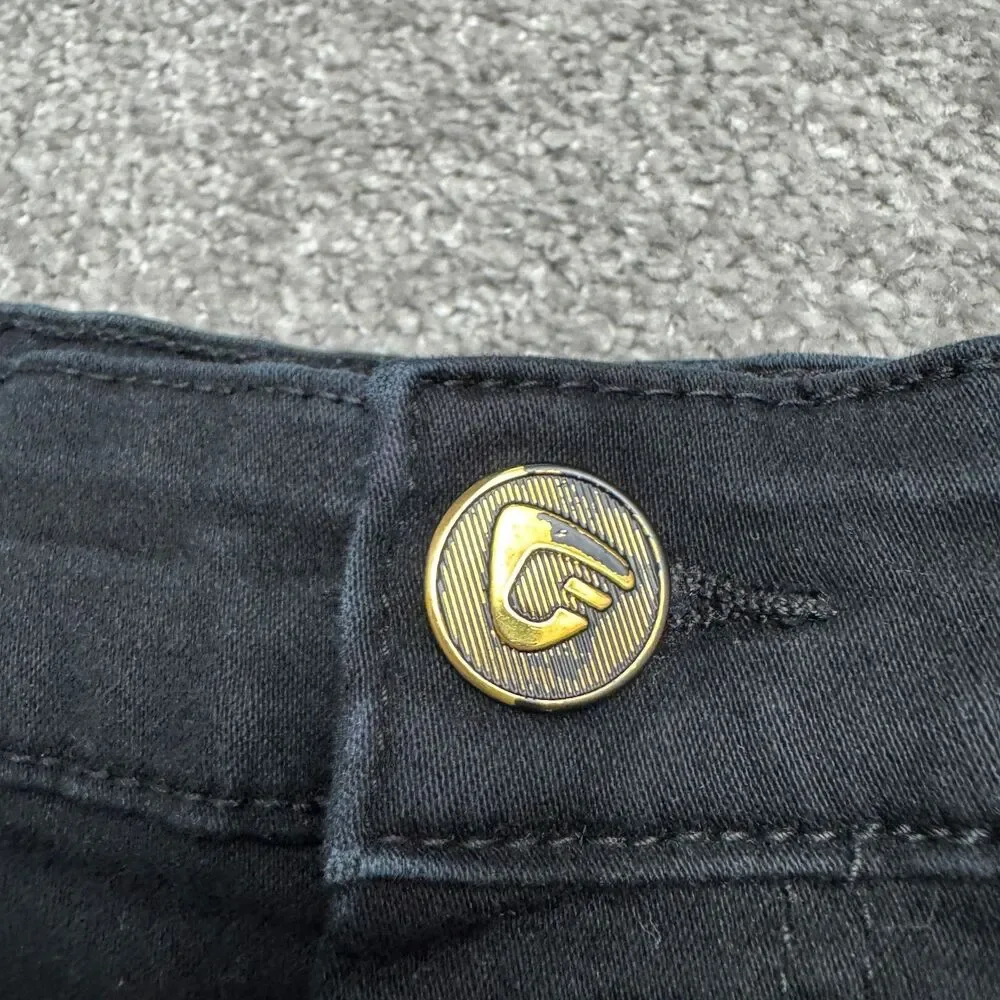 G Fried Slim Fit Straight Moto Denim Jeans Men 32x32 Black Paneled Biker Stretch